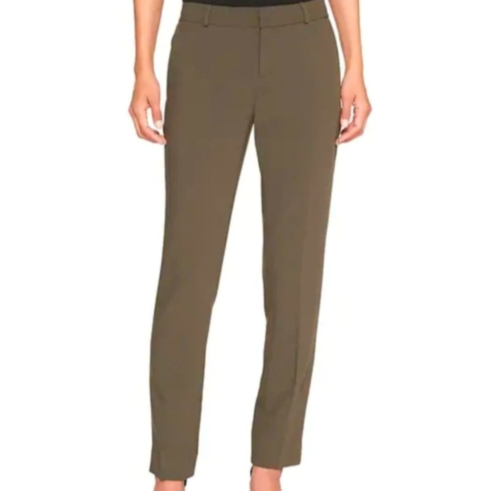Banana Republic Ryan Pants Slim Straight Leg Trousers Mid Rise Crocodile Size 4
